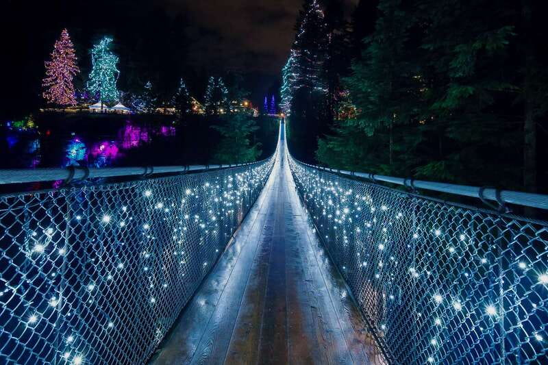 Vancouver and Capilano Suspension Bridge Canyon Lights - A holiday light route that starts in Downtown Vancouver