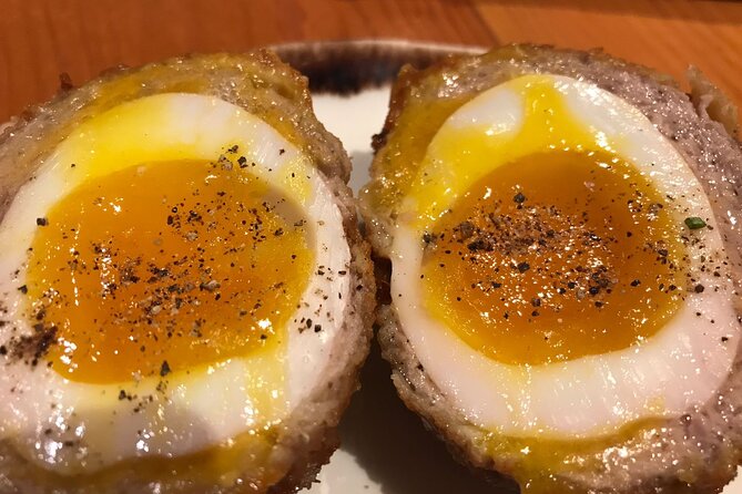 Vancouver Food Tour with 6 Tastings of Sushi, Chocolate, and more - The six tastings: sushi, scotch eggs, pork, taco-style chicken, dessert, and the secret dish