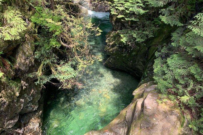 Vancouver Rainforest Hike with Waterfalls, Suspension Bridge, Old Growth Forest - Stop 2: Twin Falls Bridge for up-close waterfall power
