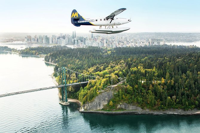 Vancouver to Victoria Scenic Seaplane Transfer: One Way - What you see from above: Burrard Inlet, downtown, Stanley Park, North Shore